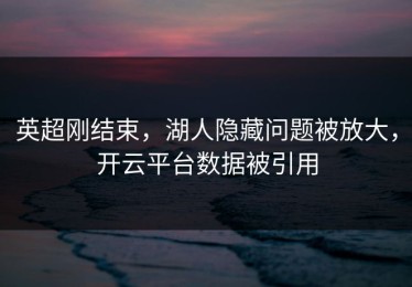 英超刚结束，湖人隐藏问题被放大，开云平台数据被引用