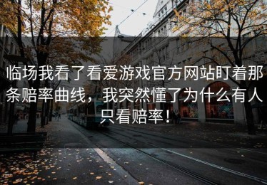 临场我看了看爱游戏官方网站盯着那条赔率曲线，我突然懂了为什么有人只看赔率！