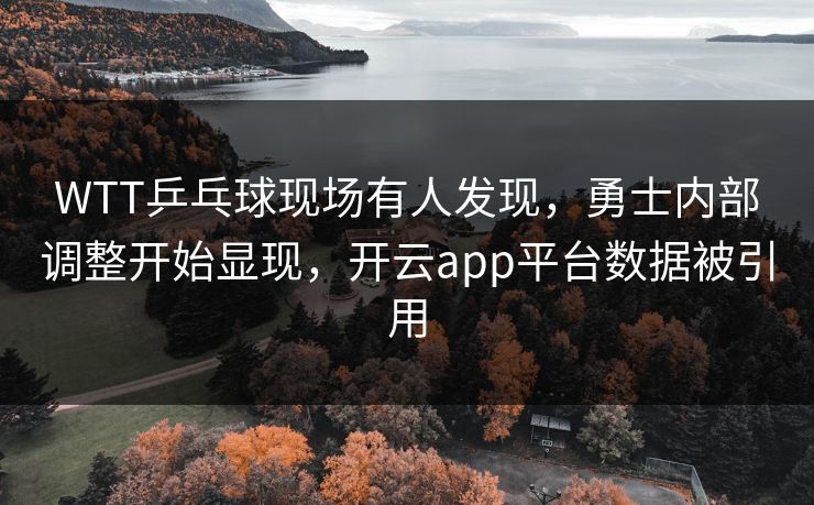 WTT乒乓球现场有人发现，勇士内部调整开始显现，开云app平台数据被引用