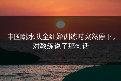 中国跳水队全红婵训练时突然停下，对教练说了那句话