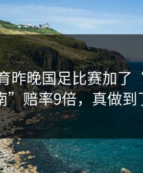 九游体育昨晚国足比赛加了“零封越南”赔率9倍，真做到了