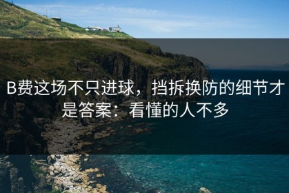 B费这场不只进球，挡拆换防的细节才是答案：看懂的人不多