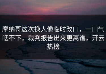 摩纳哥这次换人像临时改口，一口气咽不下，裁判报告出来更离谱，开云热榜