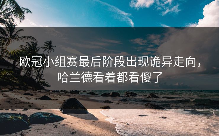 欧冠小组赛最后阶段出现诡异走向，哈兰德看着都看傻了